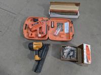 Paslode Impulse Air Nailer and Bostitch Air Nailer with Nails and Decking Screws 