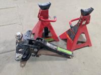(2) 6 Ton Ratchet Action Jack Stand and (1) 15,000 lb Ball Hitch 