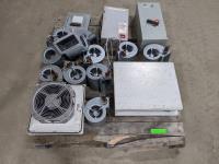 (4) Commercial Exhaust Fans, (11) 50W Blowers and (3) Electrical Boxes