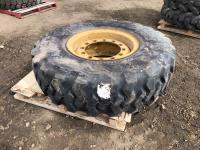 (1) Goodyear 14.00 R24 TG  SG-28 Tire With Rim
