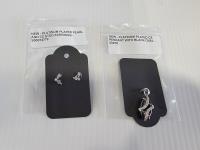 Platinum Plated Pearl Stud Earrings and Platinum Plated Black Oval Pendant