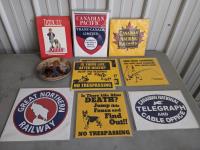 (8) Plastic Signs, Annie Tribute Magazine and Plate