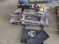 10 Inch Dewalt Wet Tile Saw with Stand and Misc Tile Tools