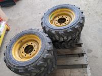 (4) 10 X 16.5 Skid Steer Tires On Rims