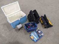 Qty of Fishing Items, Cooler and Tool Bags