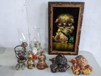 Qty of Oil Lamps and Vintage Décor 
