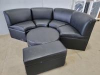 6 Piece Circular Waiting Room Couch with Ottoman 