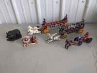 (3) Sets of Cast Iron Fire Rescue Figurines 