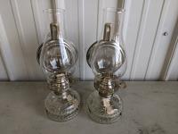 (2) Matching Vintage Oil Lamps
