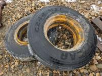 (2) 11R22.5 Tires On Rims 