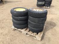 (4) 6.70-15 Implement Tires w/ Rims (4) P 165/75R14 Tires w/ Rims