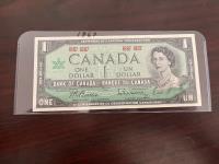 1967 Collectible Canadian One Dollar Bill 