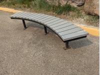 (3) Curved Park Bench