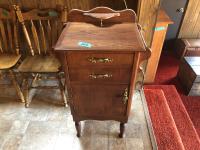 (2) Wooden Chests, Vintage Cabinet, 3 Door China Cabinet