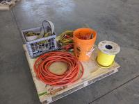 Qty of Slings, Straps, Extension Cords and Coil of Rope
