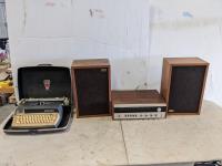 Smith Corona Typewriter, Stereo and Speakers