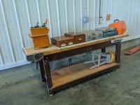 24 Inch X 96 Inch Wood Work Bench with Vise