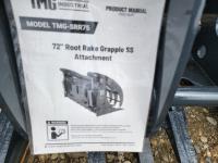  TMG Industrial TMG-SRR75 72 Inch Skid Steer Root Rake Clamshell Grapple