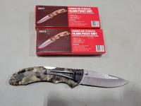 (2) Camouflage Stainless Folding Pocket Knife 