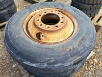 (2) 11R24.5 Tires On Steel Rims