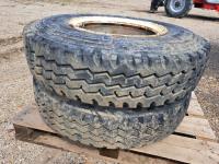(2) 10R20 Tires On Steel Rims
