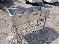 3 Compartment Stainless Steel Sink with Stand