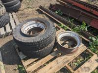 (2) 8-14.5 Tires with Rims, (1) Rim