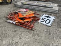 Qty of Construction Signs w/ Stands