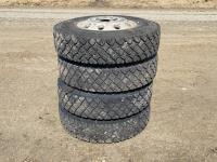 (4) 11R22.5 Tires W/Aluminum Rims