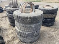 (4) 11R22.5 Tires W/Rims