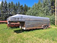1991 Real Industries 25 Ft T/A G/N Stock Trailer