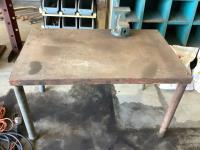 Small Steel Table with Vise