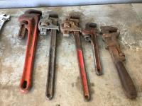 (4) Various Sizes of Pipe Wrenches