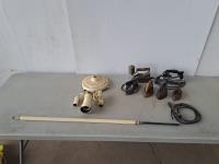 Qty of Antique Irons and Lamp Parts