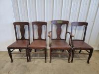 (4) Antique Chairs with Padded Seats