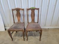 (2) Queen Anne Chairs with Padded Seats