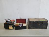 Qty of 8 Tracks and Small Antique Chest