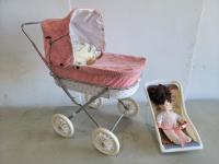 Vintage Doll and Carriage