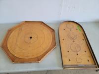 Crokinole and Holey Bogey Corinthian Bagatelle Game Boards