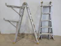 (2) 8 Ft Aluminum Extension Ladders with Ladder Jacks