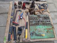 Grease Gun, Tap & Die, Chain Come-a-Long and Bottle Jack 