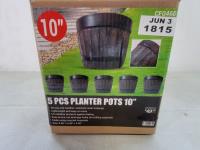 5 Piece 10 Inch Planter Pot Set 