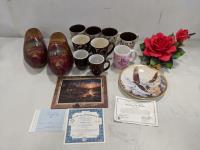 Qty of Decorative Plates, Clogs and Mugs