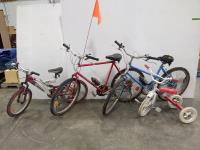 (2) Adult Bikes, Childs Bike and Tricycle