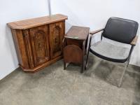 Wood Cabinet, Magazine Table and Office Chair