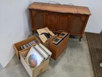 Cabinet Stereo with Qty of Records