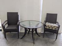 (4) Patio Chair and Round Patio Table 