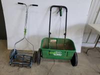 Scotts Turf Builder Seed Spreader and Rotary Lawn Mower