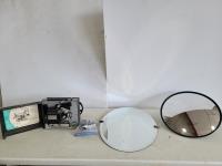 Bell & Howell Autoload Vintage Projector, Security Mirror and Tilting Vanity Mirror