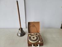 Antique Agitator Old Time Hand Washing Machine and Vintage RCA Victor Phonograph